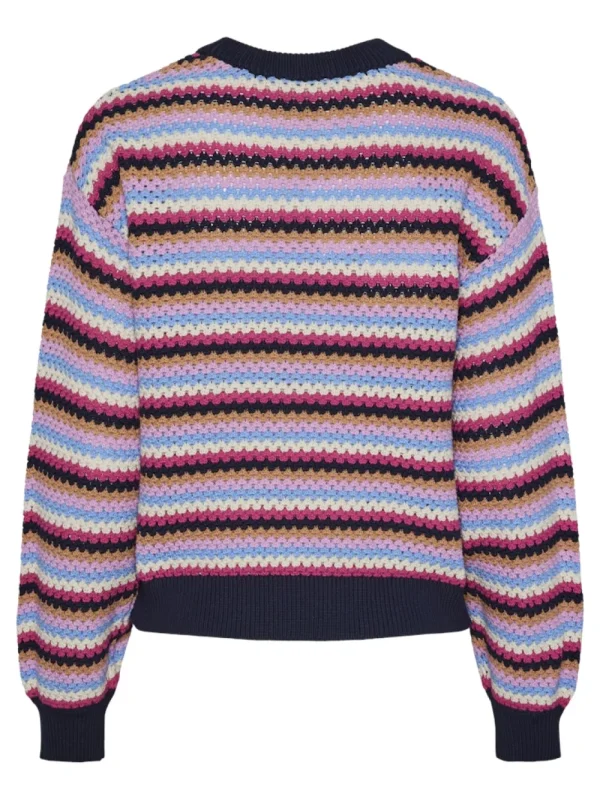 Yas Bela LS Knit Pullover Navy Blazer- Strick & Cardigans